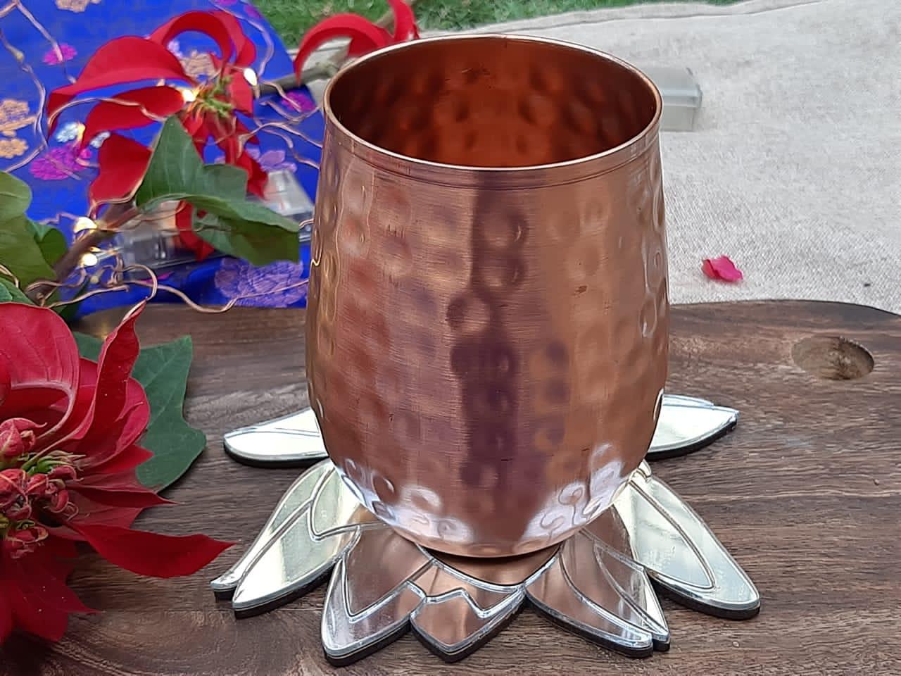Dhaatu Ayurvedic Pure Copper Tumbler- 355ml (Made in Nepal)