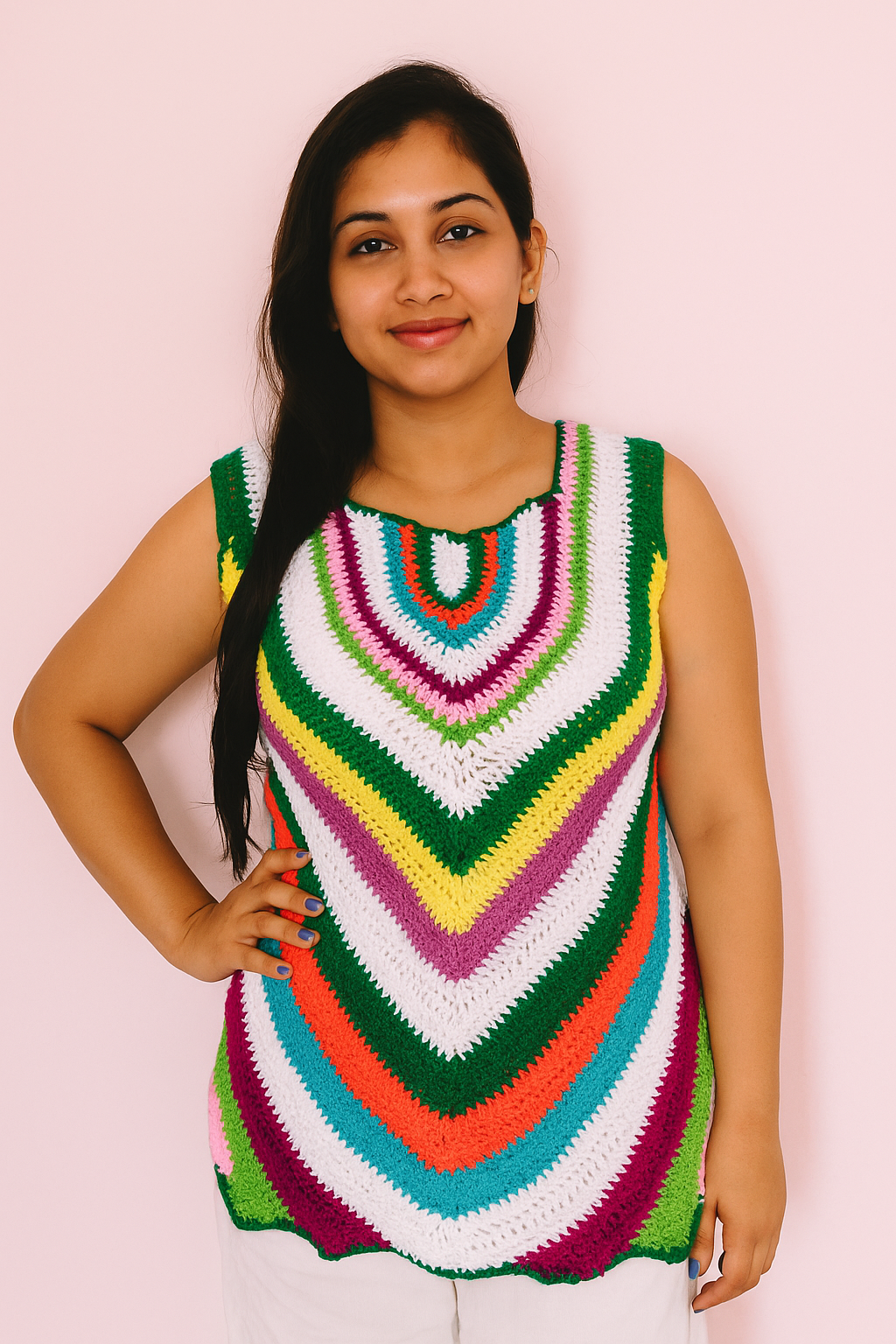Colourful crochet handmade tops for summer