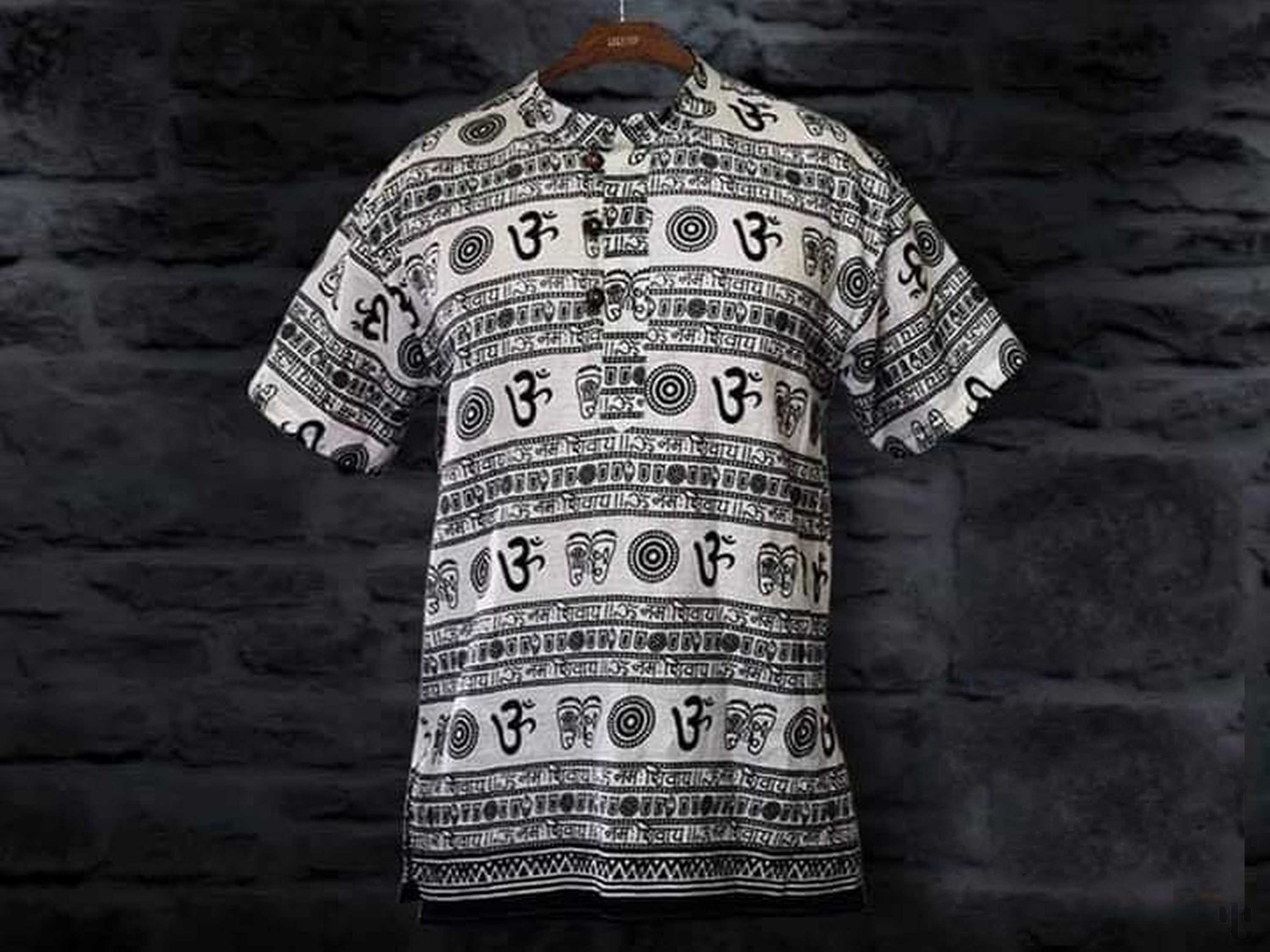 Nepali Handmade Cotton Sage Kurta , White 