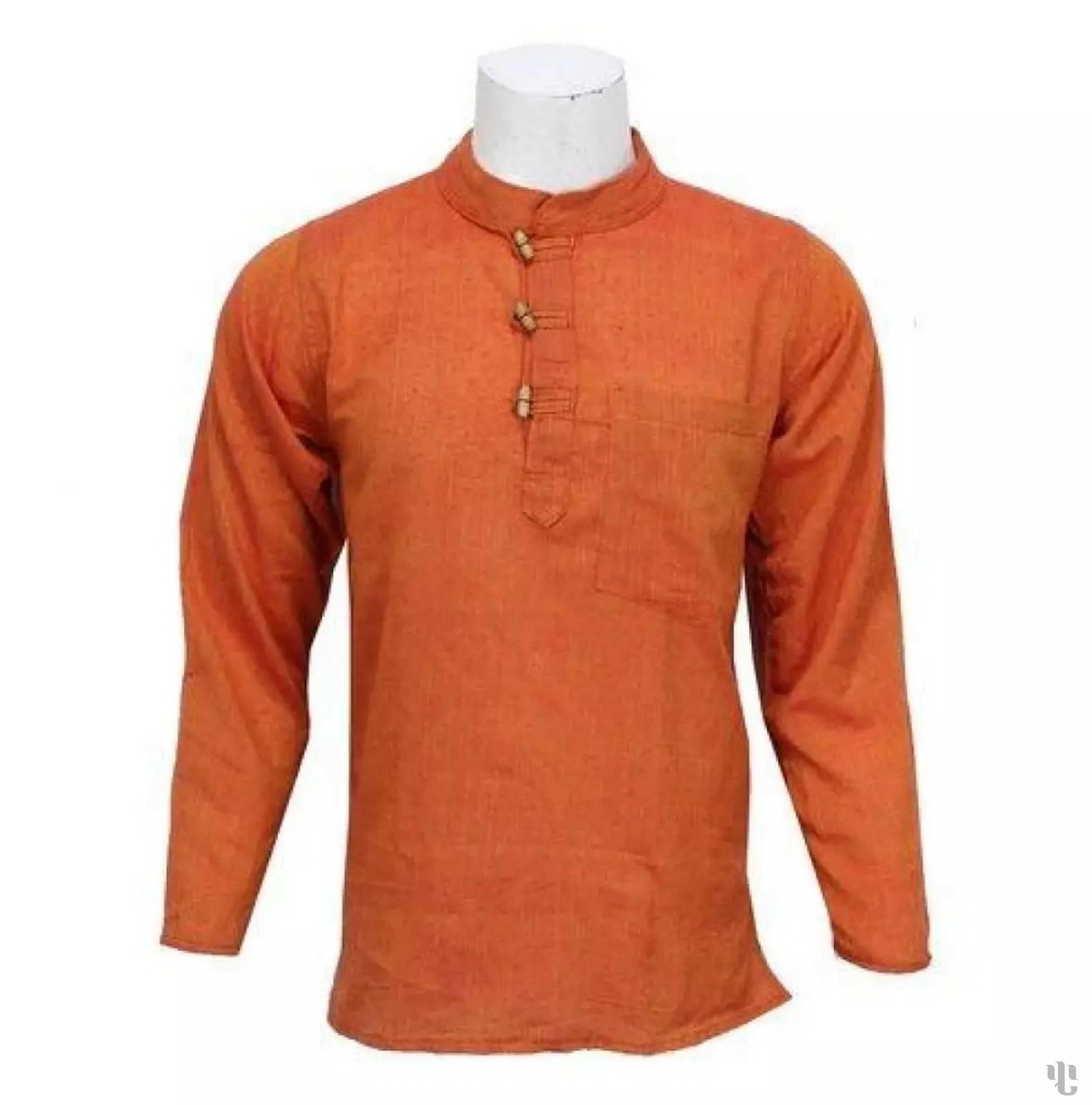Nepali Handmade Cotton Kurta , Orange Dying 