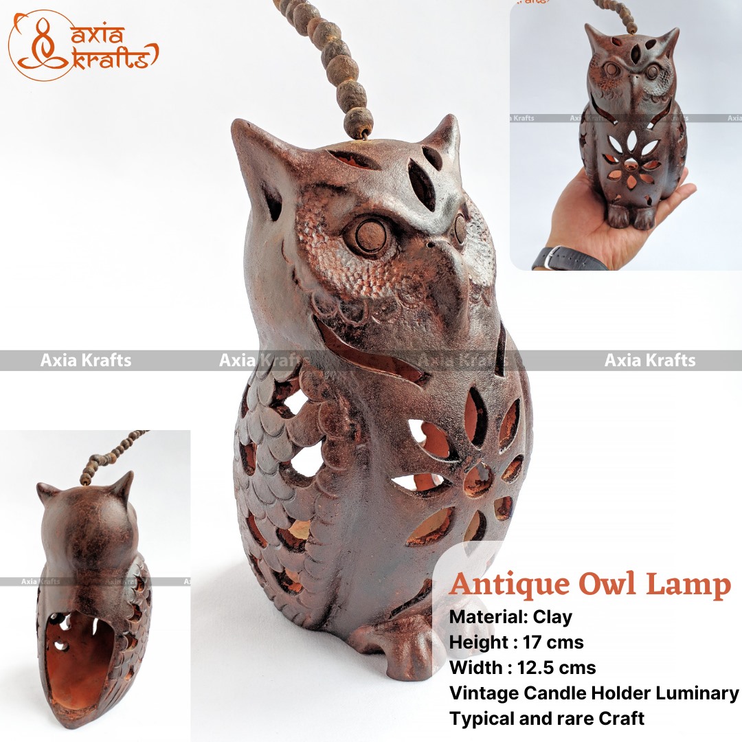 Antique Owl Ceramic Hanging Lamp 