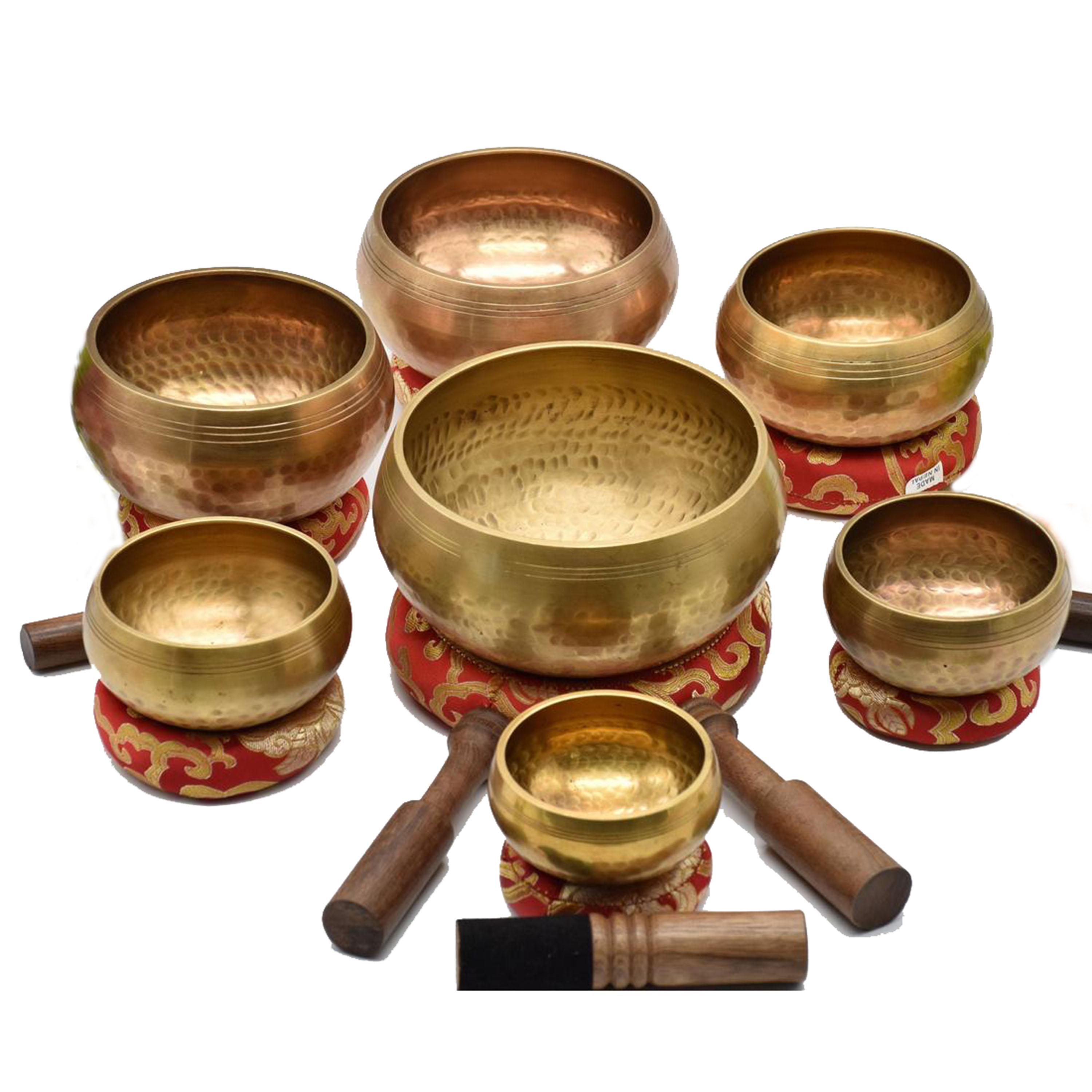Handmade Beaten Chakra Healing Handcrafted for sound healing, 7 pcs Set