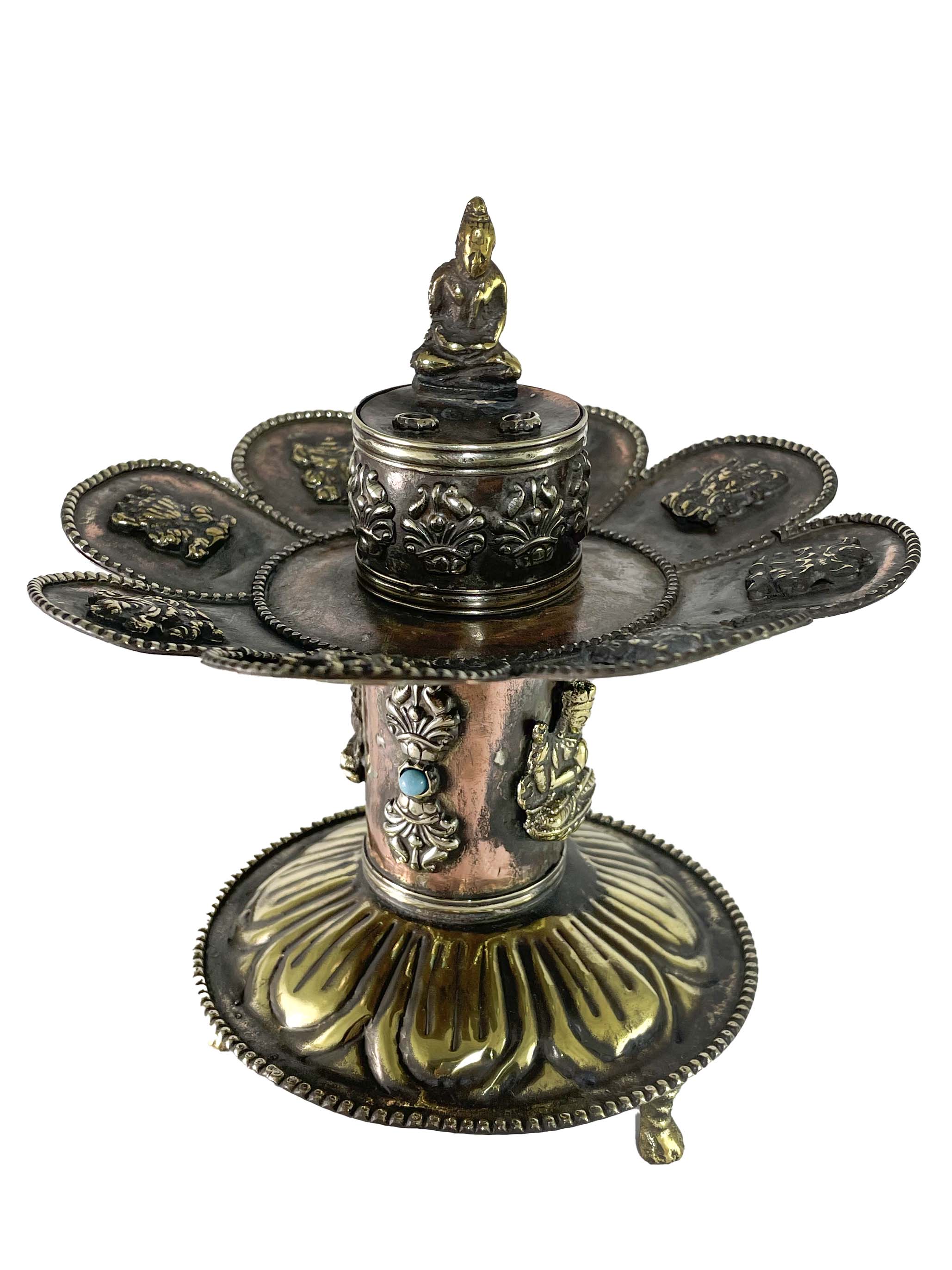 Buddha Incense Burner, Copper plated 