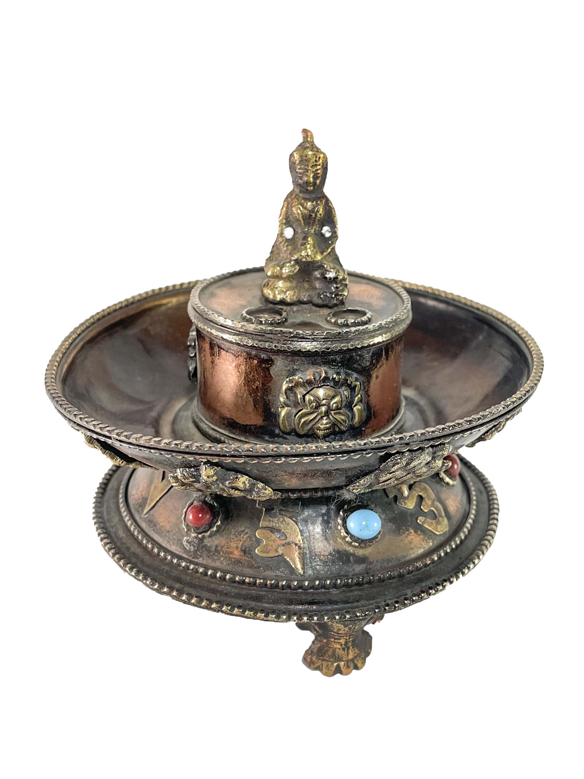  Buddha Incense Burner, Copper plated 