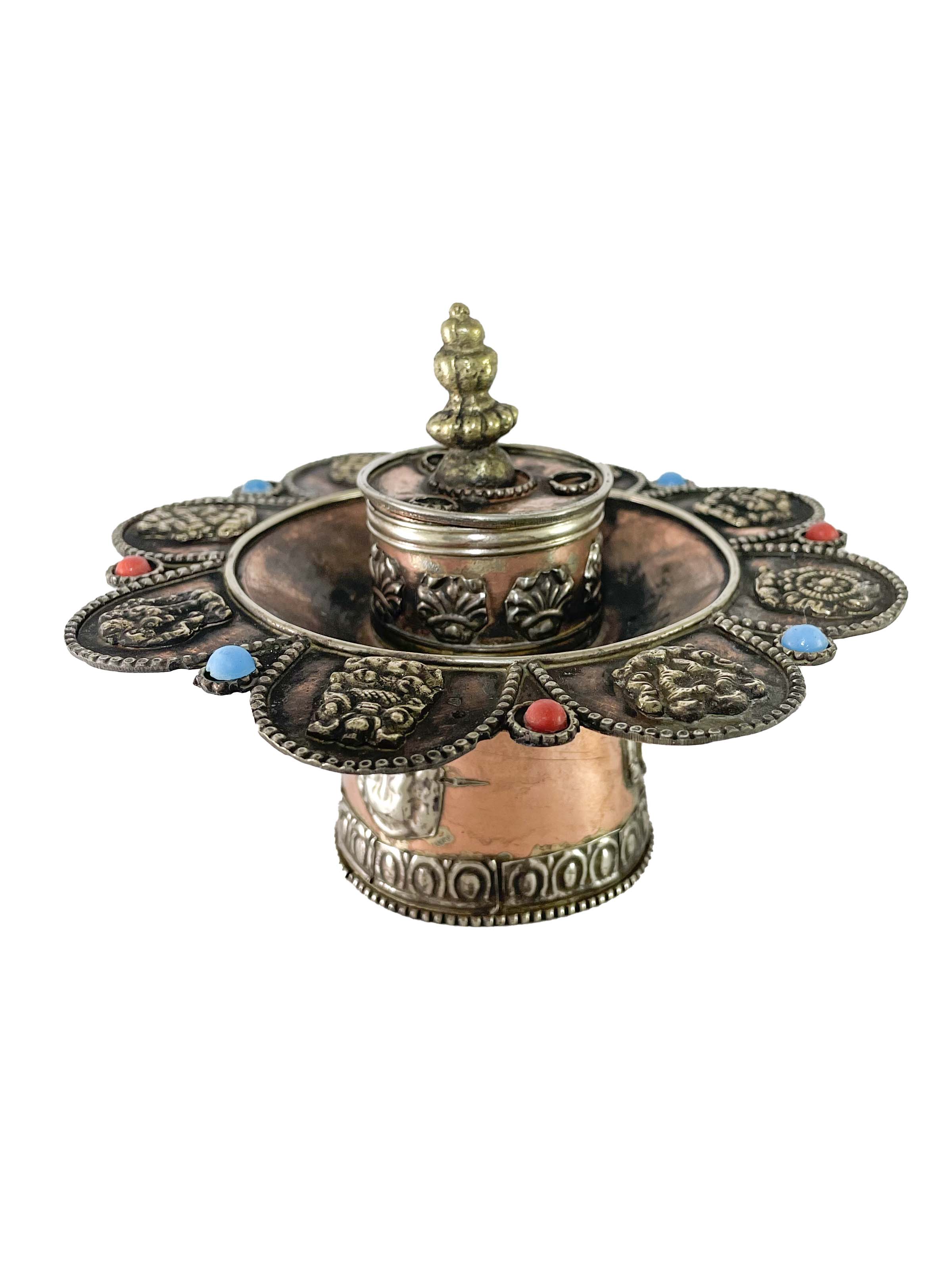 Stupa Incense Burner, Copper plated 