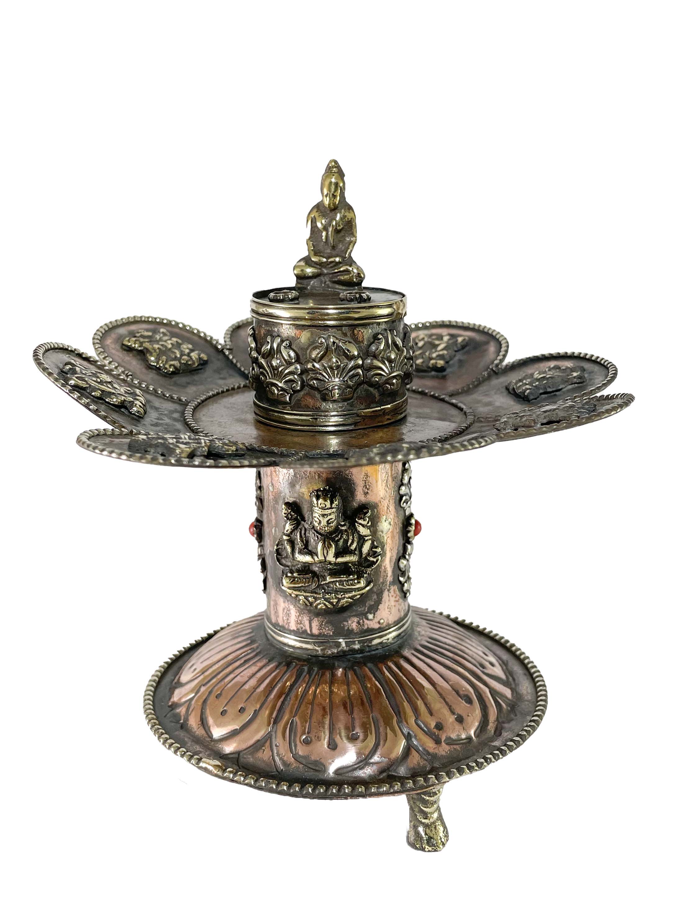 Buddha Incense Burner, Copper plated 