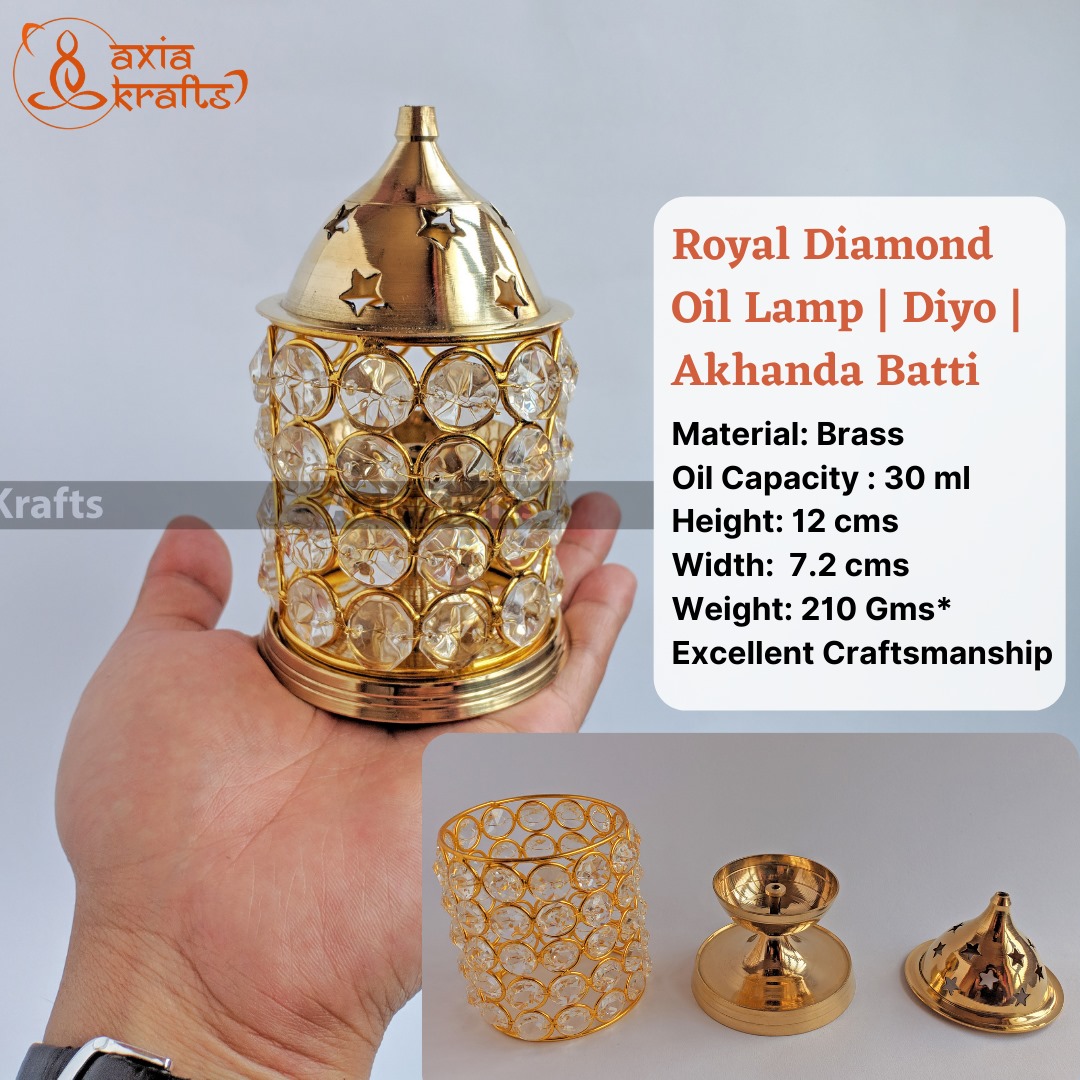 Medium Royal Diamond Oil Lamp Diyo Akhanda Batti