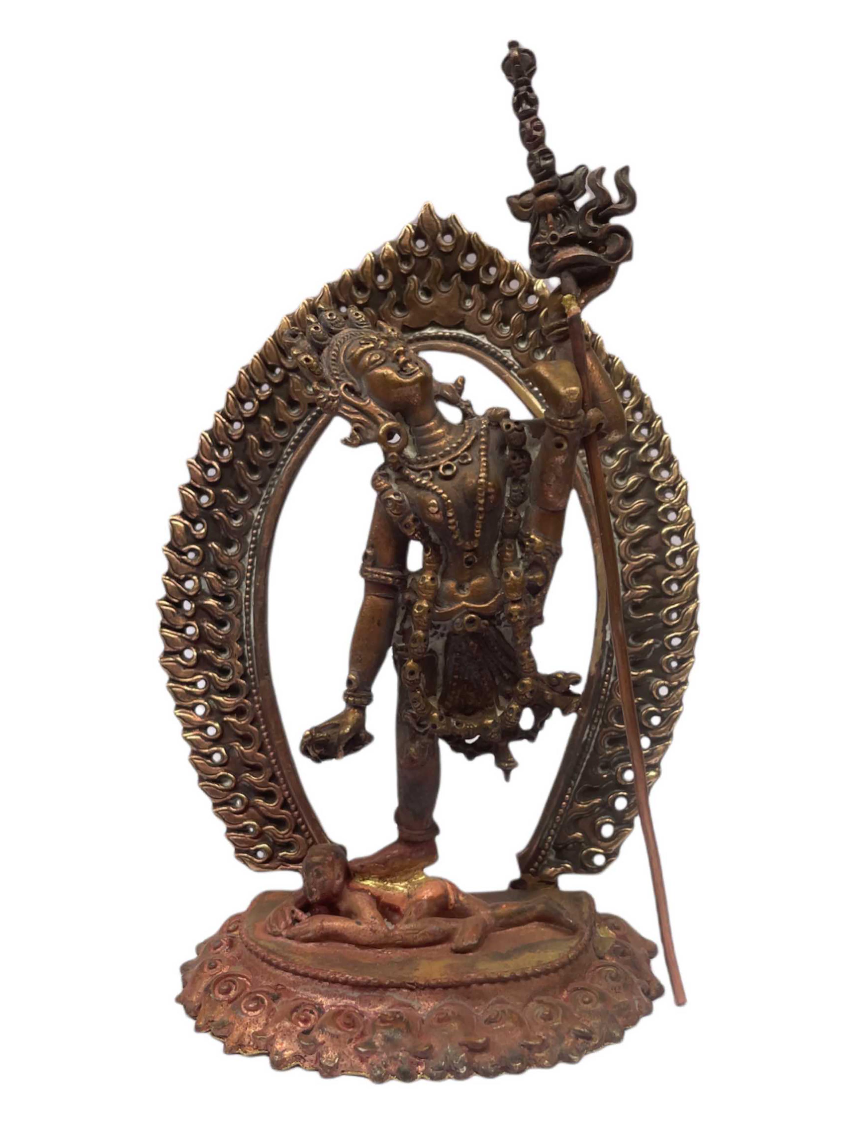 Tibetan Miniature Statue of Akash Yogini, Glossy, Free Finishing