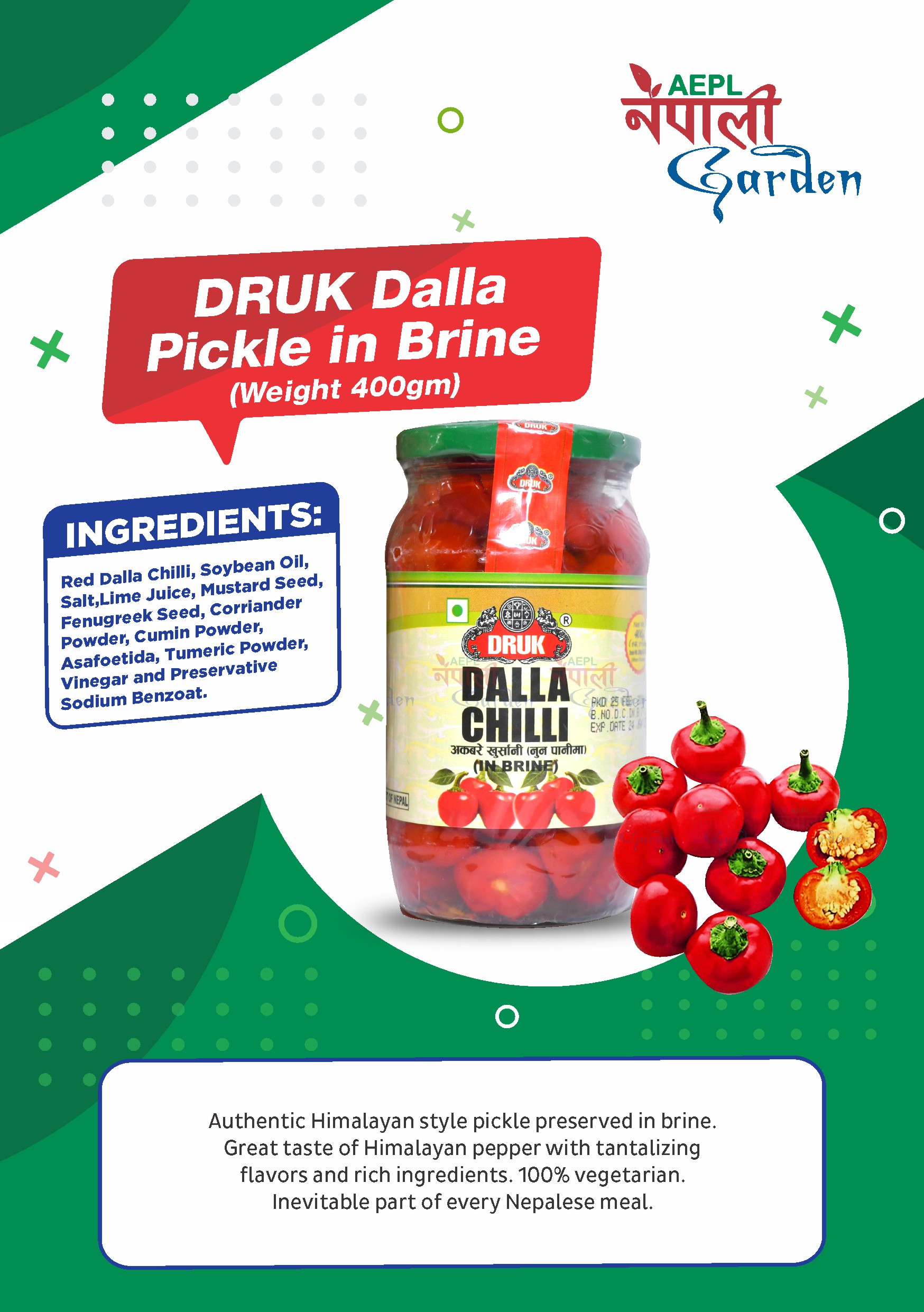 DRUK Dalla Pickle in Brine(12 Jars)