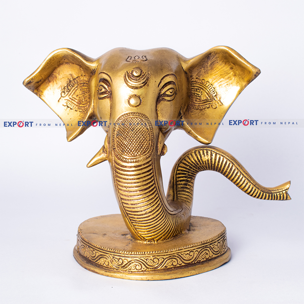 Handmade 3D Ganesh Head Statue