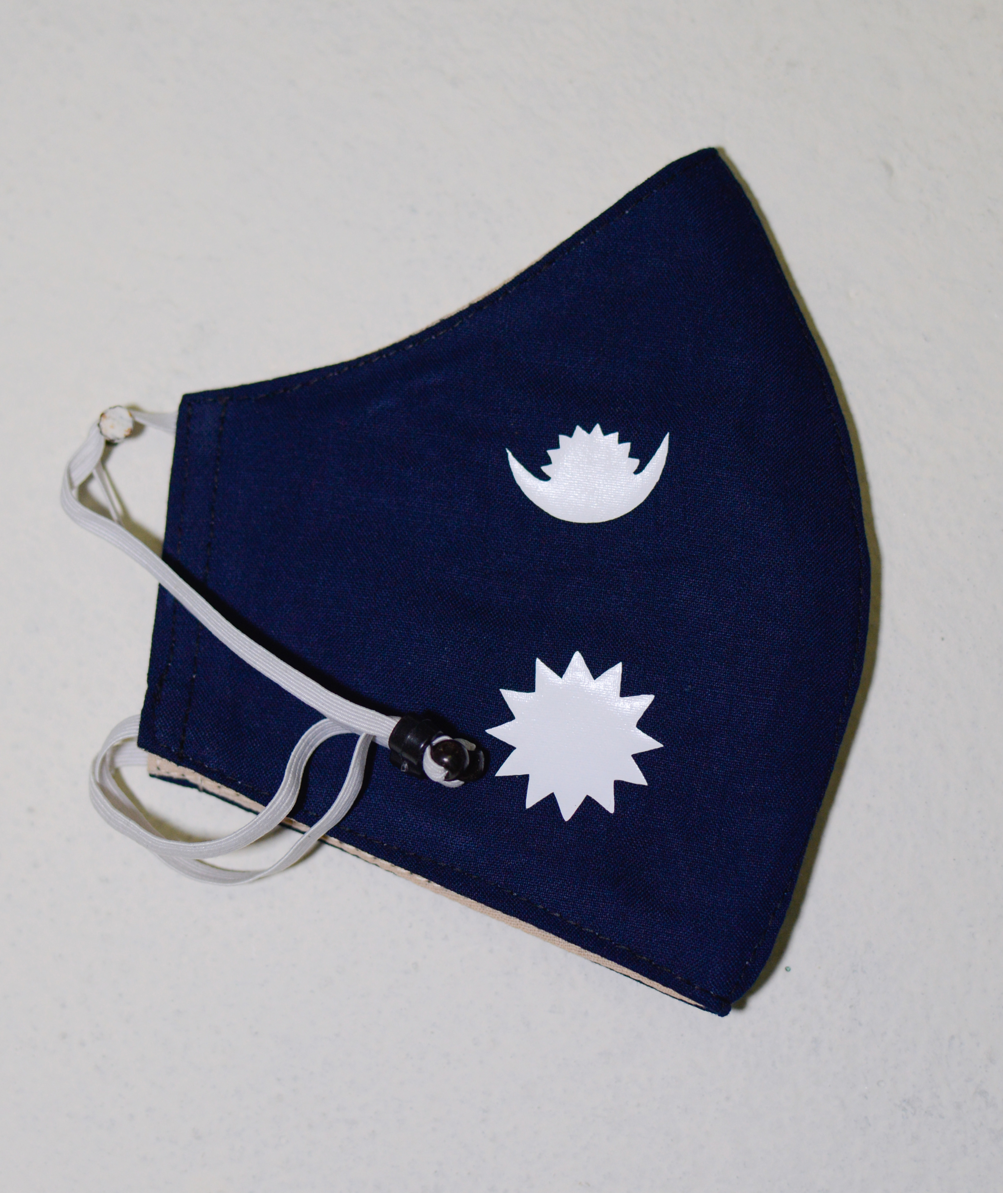 Nepali Flag Print Mask - Navy Blue