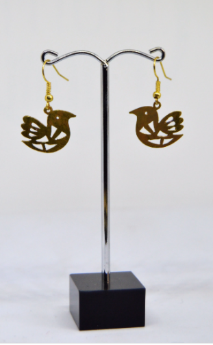 Brass Bird Earrings