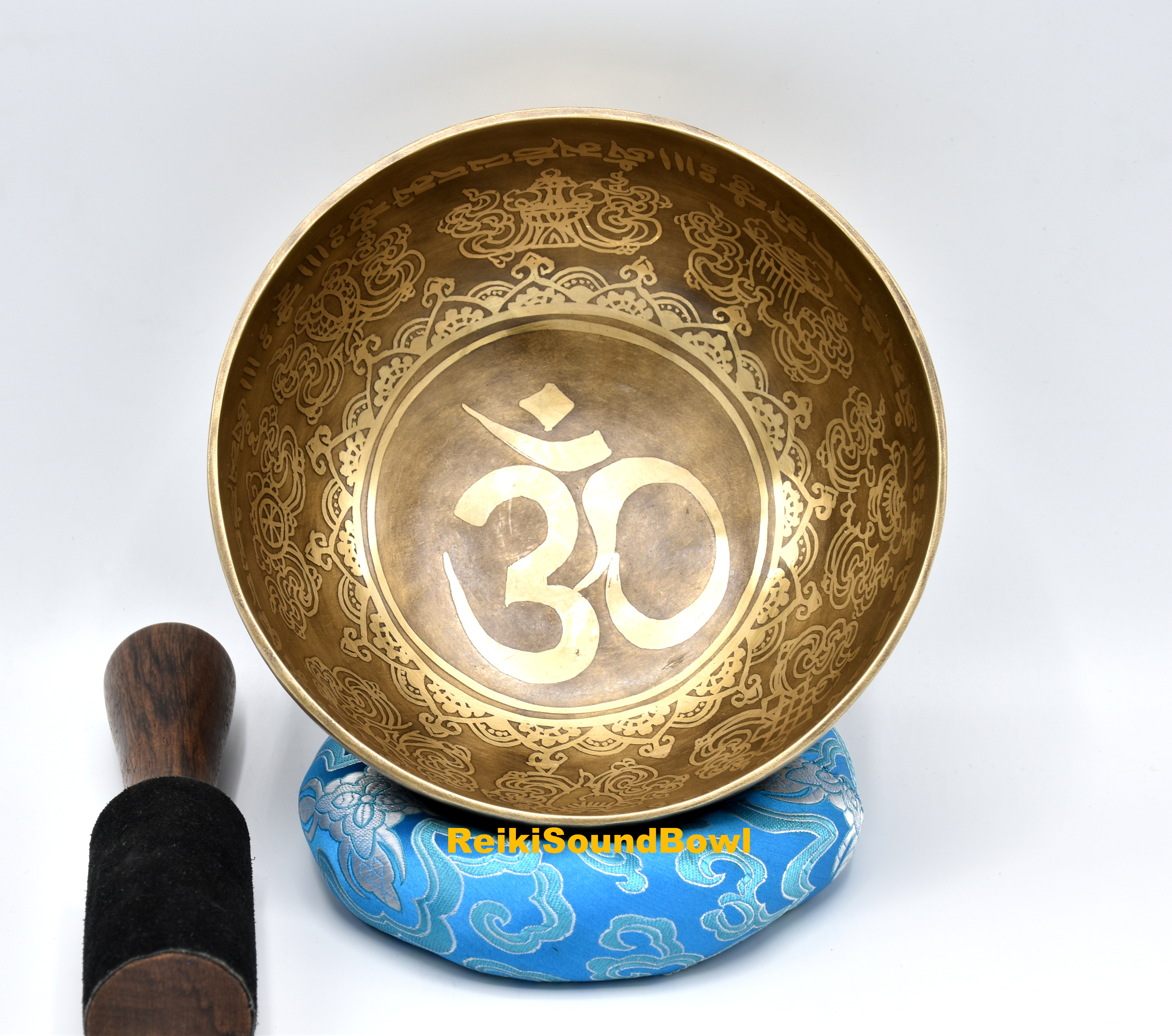 9 Inched Om Etched Tibetan Singing Bowl
