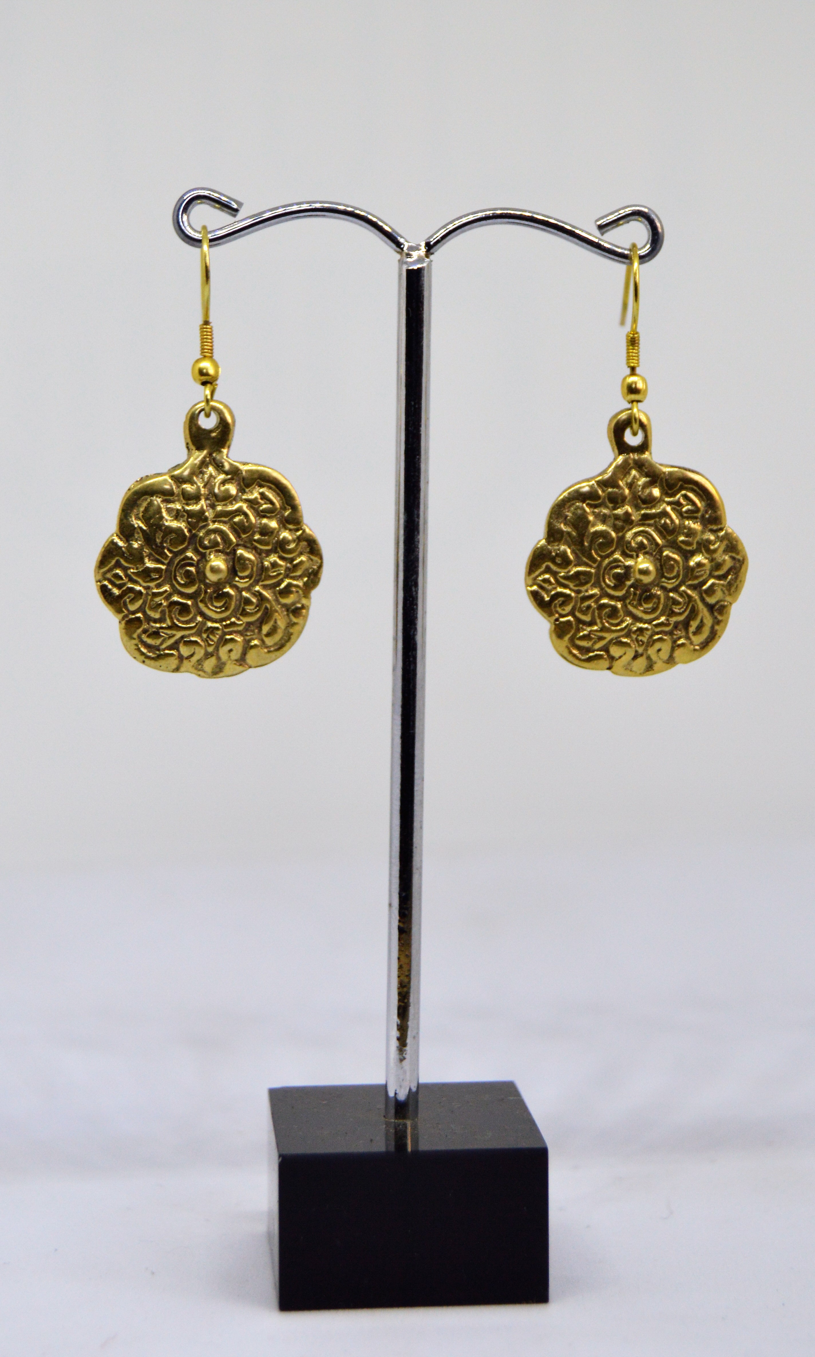 Brass Lotus Earring