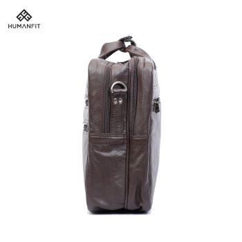 Human Fit Leather Executive Everest Laptop Bag-brown