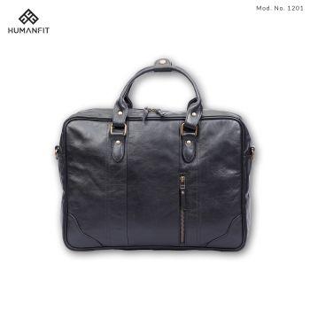 Handcrafted Human Fit Genuine Leather Laptop Bag-black