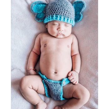 Blue hat and diaper holder