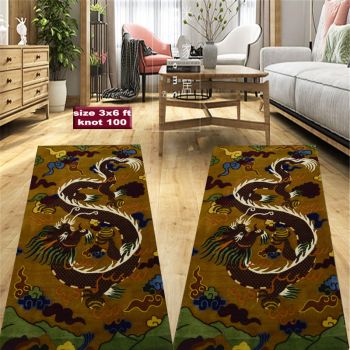 Hand knotted carpet-jodi dragon wool rug( 2 pcs )