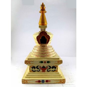Wooden Stupa Painted