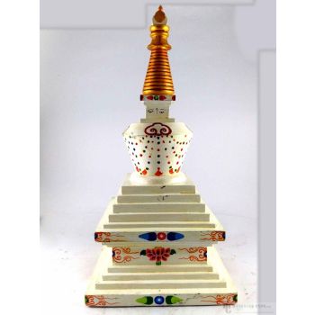  Wooden Stupa Painted