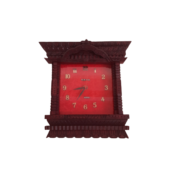 Traditional Handmade Nepali Wooden Watch 12x12 Inches 