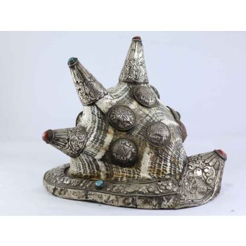 Silver Conch Shell Shankh with Four Joints