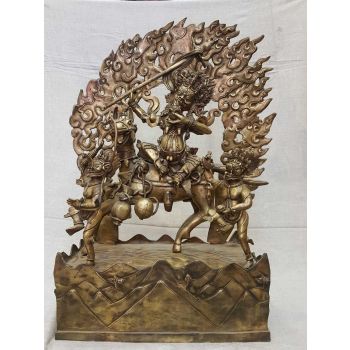 Master Piece Statue of Palden Lhamo In Bronze Finishing