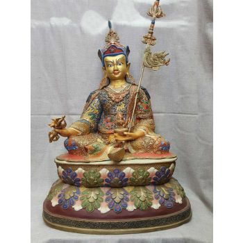 Statue of Padmasambhava Thangka Color Finishing