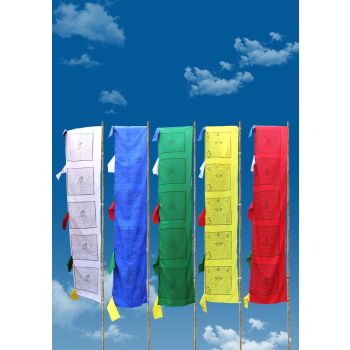  Vertical Tibetan Prayer Flags 5 Color Set
