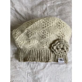 White Knitted Floral Slouch