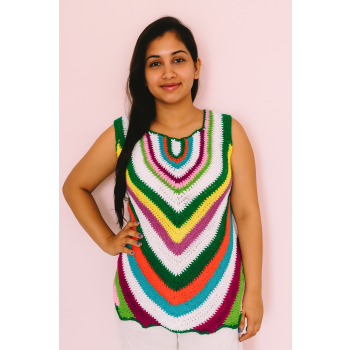 Colourful crochet handmade tops for summer