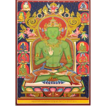 Newari Paubha of Amoghassiddhi Buddha with 24k Gold