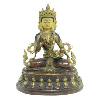 Old Stock , Tibetan Statue of Vajrasattva, Patly Gold Plated and Painted Face , Last Piece