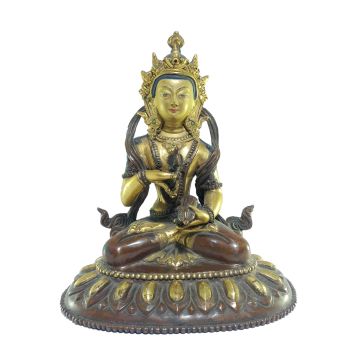  Old Stock , Tibetan Statue of Vajrasattva, Patly Gold Plated and Painted Face , Last Piece