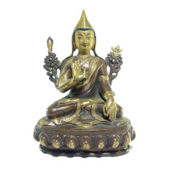  Old Stock , Tibetan Statue of Tsongkhapa, Patly Gold Plated and Painted Face , Last Piece