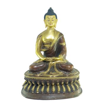 Old Stock , Tibetan Statue of Amitabha Buddha, Patly Gold Plated and Painted Face , Last Piece