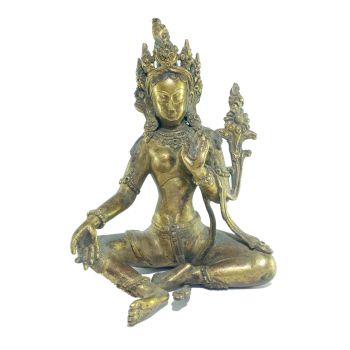  Old Stock , Tibetan Statue of Green Tara, Full Fire Gold Plated , Last Piece
