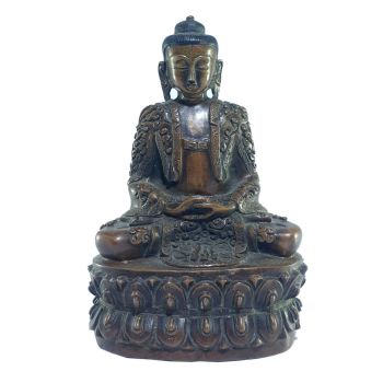 Old Stock , Super Light Weight Tibetan Statue of Amitabha Buddha, Oxidized , Last Piece, Chocolate Oxidized , Last Piece