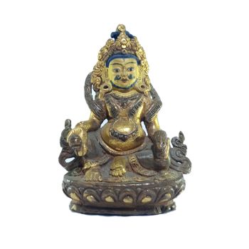  Old Stock , Tibetan Statue of Yellow Jambala , Patly Gold Plated and Painted Face , Last Piece