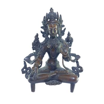 Old Stock , Tibetan Statue of White Jambala, Chocolate Oxidized , Last Piece