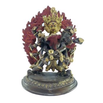 Old Stock , Tibetan Statue of Chakrasambara, Patly Gold Plated and Painted Face , Last Piece