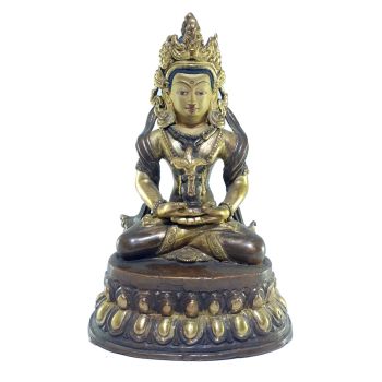 Old Stock , Tibetan Statue of Aparmita, Patly Gold Plated and Painted Face , Last Piece