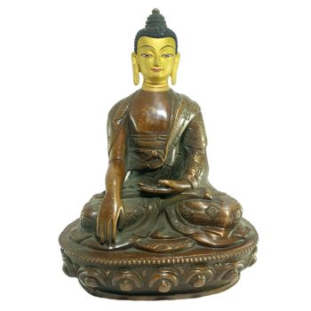  Old Stock Statue of Shakyamuni Buddha Oxidized , Painted Face Last Piece 