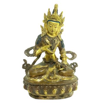 Old Stock Statue of Vajrasattva Partly Gold Plated , Painted Face, Last Piece