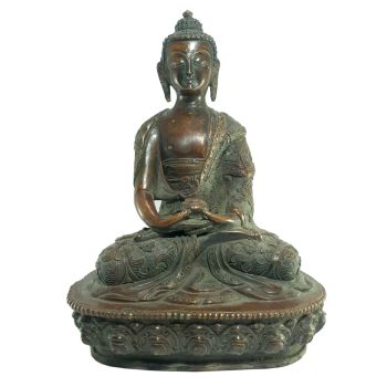 Old Stock Statue of Amitabha Buddha with Hand carving Oxidized , Last Piece