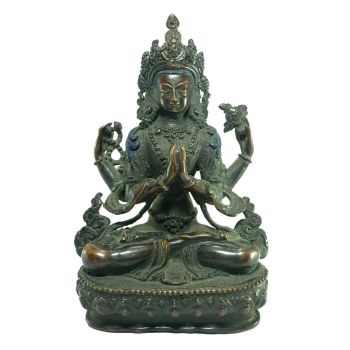 Old Stock Statue of Chenrezig Oxidized , Last Piece