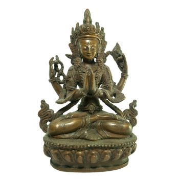  Old Stock Statue of Chenrezig Oxidized , Last Piece 