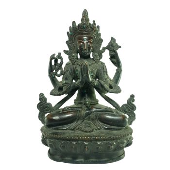  Old Stock Statue of Chenrezig Oxidized , Last Piece 