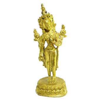  Old Stock Statue of Standing Green Tara Full Gold Plated , Last Piece 