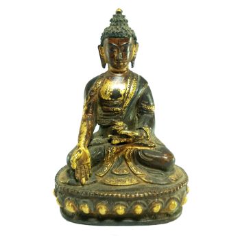  Old Stock Statue of Ratnasambhava Buddha Partly Gold Plated , Antique Finishing Last Piece 